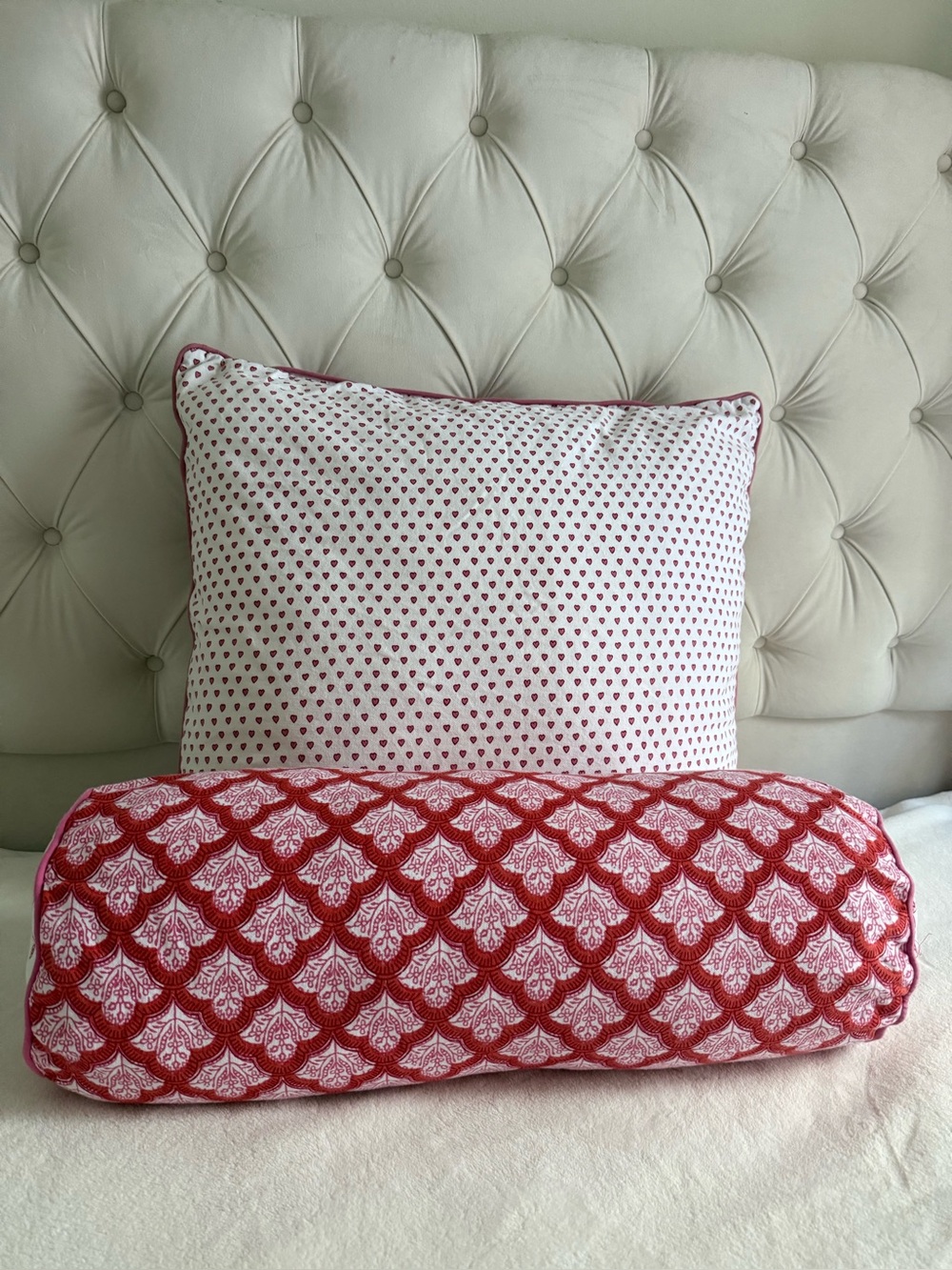 Roller Rabbit hearts Decorative Pillow Set and bolster pillow